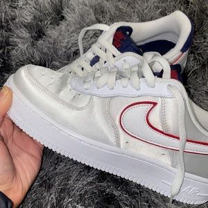 Never worn satin Nike air forces